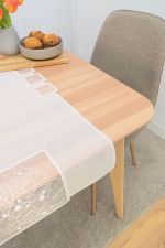 ecru Vorschau Mendiola #1W Plauener Spitze® - Tischband in Weiß ecru