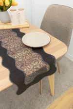 dunkelgrau Vorschau Melina #1W Plauener Spitze® - Tischband in Beige dunkelgrau