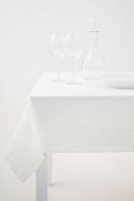 weiß Vorschau Punktdesign #2M von Lysel - Damasttischdecke weiß