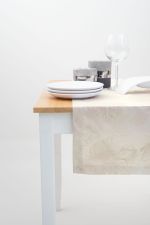 rosé-beige Vorschau Blumig #2M von Lysel - Damasttischläufer rosé-beige