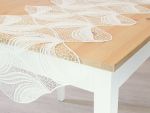cremebeige Vorschau Tischläufer Blätterspitze 43x96 #0U cremebeige