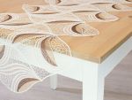 braunbeige Vorschau Tischläufer Blätterspitze 43x96 #0U braunbeige