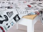 schwarz-weiß Vorschau Quadratische Mitteldecke Fashion Victim 80x80 #0Q schwarz-weiß