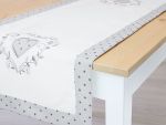 weiß-hellgrau Vorschau Tischläufer Herzchenranken 90x40 #0R weiß-hellgrau