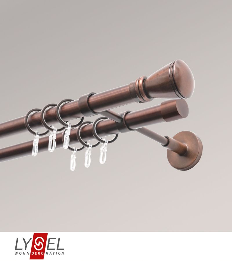 Lysel - SET Opal 160cm Doppeltrger geschlossen 2-Lauf mit Endstcke Konus in Bronze