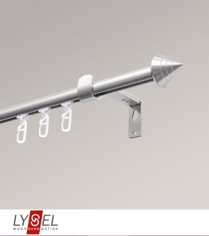 Lysel - SET Topaz Innenlauf 160cm Träger ausziehbar mit Endstücke Kegel in Edelstahl-Optik