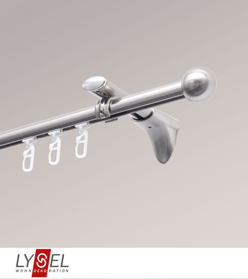 Lysel - SET Topaz Innenlauf 160cm Universaltrger mit Endstcke Kugel in Edelstahl-Optik