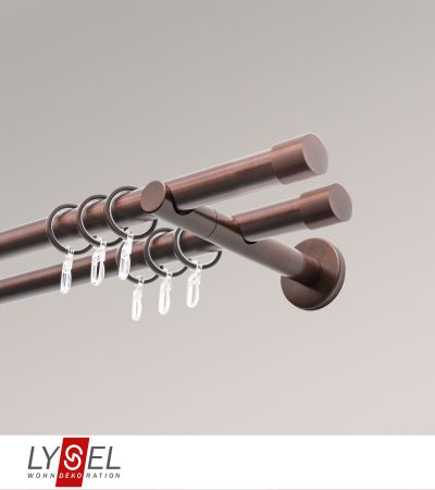 Lysel - SET Opal 160cm Doppel-Kombiträger offen 2-Lauf mit Endstücke Zylinder in Bronze