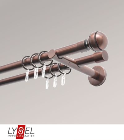 Lysel - SET Opal 160cm Doppel-Kombiträger offen 2-Lauf mit Endstücke Kugel in Bronze