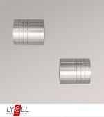 edelstahl-optik Vorschau Lysel - 1 Paar Endstücke Zylinder für Topaz-Stangen #1W edelstahl-optik