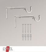 edelstahl-optik Vorschau Lysel - 1 Paar Träger ausziehbar für Topaz-Stangen #1W edelstahl-optik