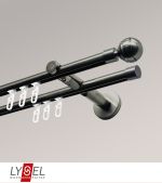 titan Vorschau Lysel - SET Opal Innenlauf 160cm 2 Lauf Doppel-Kombiträger offen mit Endstücke Kugel in titan #1W titan