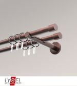 bronze Vorschau Lysel - SET Opal 160cm Doppel-Kombiträger offen 2-Lauf mit Endstücke Kappe in Edelstahl-Optik #1W bronze