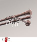 bronze Vorschau Lysel - SET Opal 160cm Doppel-Kombiträger offen 2-Lauf mit Endstücke Konus in Edelstahl-Optik #1W bronze
