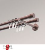 bronze Vorschau Lysel - SET Opal 160cm Doppel-Kombiträger offen 2-Lauf mit Endstücke Zylinder in Edelstahl-Optik #1W bronze