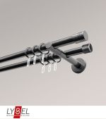 titan Vorschau Lysel - SET Opal 160cm Doppel-Kombiträger offen 2-Lauf mit Endstücke Zylinder in Edelstahl-Optik #1W titan
