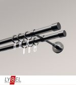 Vorschau Lysel - SET Opal 160cm Doppeltrger geschlossen 2-Lauf mit Endstcke Kappe in Edelstahl-Optik #1W titan