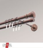 bronze Vorschau Lysel - SET Opal 160cm Doppelträger geschlossen 2-Lauf mit Endstücke Konus in Bronze #1W bronze