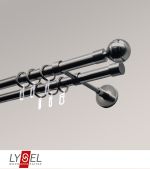 titan Vorschau Lysel - SET Opal 160cm Doppelträger geschlossen 2-Lauf mit Endstücke Kugel in Edelstahl-Optik #1W titan