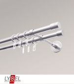 edelstahl-optik Vorschau Lysel - SET Opal 160cm Doppelträger geschlossen 2-Lauf mit Endstücke Zylinder in Edelstahl-Optik #1W edelstahl-optik