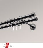 titan Vorschau Lysel - SET Opal 160cm Doppelträger geschlossen 2-Lauf mit Endstücke Zylinder in Edelstahl-Optik #1W titan