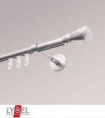 edelstahl-optik Vorschau Lysel - SET Opal Innenlauf 160cm Träger geschlossen mit Endstücke Konus in Titan #1W edelstahl-optik