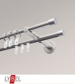edelstahl-optik Vorschau Lysel - SET Opal Mix 160cm 2 Lauf Doppel-Kombiträger offen mit Endstücke Kappe in Edelstahl-Optik #1W edelstahl-optik