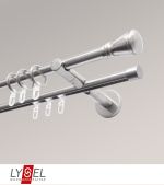 edelstahl-optik Vorschau Lysel - SET Opal Mix 160cm Doppel-Kombiträger offen 2-Lauf mit Endstücke Konus in Edelstahl-Optik #1W edelstahl-optik