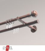 Vorschau Lysel - SET Opal Mix 160cm 2 Lauf Doppel-Kombitrger offen mit Endstcke Kugel in Wei #1W bronze