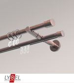 bronze Vorschau Lysel - SET Opal Innenlauf 160cm 2 Lauf Doppel-Kombiträger offen mit Endstücke Zylinder in Bronze #1W bronze