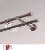 Vorschau Lysel - SET Opal Mix 160cm Doppel-Kombitrger offen 2-Lauf mit Endstcke Zylinder in Titan #1W bronze