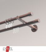 bronze Vorschau Lysel - SET Opal Mix 160cm 2 Lauf Doppel-Kombiträger offen mit Endstücke Kappe in Edelstahl-Optik #1W bronze
