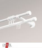 weiß Vorschau Lysel - SET Opal Mix 160cm 2 Lauf Doppel-Kombiträger offen mit Endstücke Kappe in Edelstahl-Optik #1W weiß
