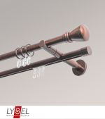 bronze Vorschau Lysel - SET Opal Mix 160cm Doppel-Kombiträger offen 2-Lauf mit Endstücke Konus in Edelstahl-Optik #1W bronze