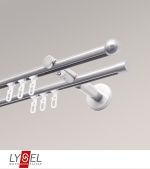 Vorschau Lysel - SET Topaz 2-Lauf Doppelträger offen 160cm Innenlauf mit Endstücke Kugel in Edelstahl-Optik #1W edelstahl-optik