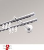 Vorschau Lysel - SET Topaz 2-Lauf Doppelträger offen 160cm Innenlauf mit Endstücke Zylinder in Edelstahl-Optik #1W edelstahl-optik