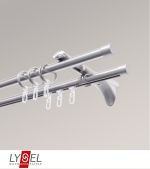 edelstahl-optik Vorschau Lysel - SET Topaz Mix 2-Lauf 160cm Universalträger mit Endstücke Kappe in Edelstahl-Optik #1W edelstahl-optik