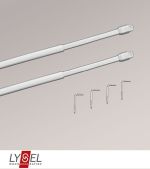 silber-matt Vorschau Lysel - SET Vitragenstangen flachoval #1W silber-matt