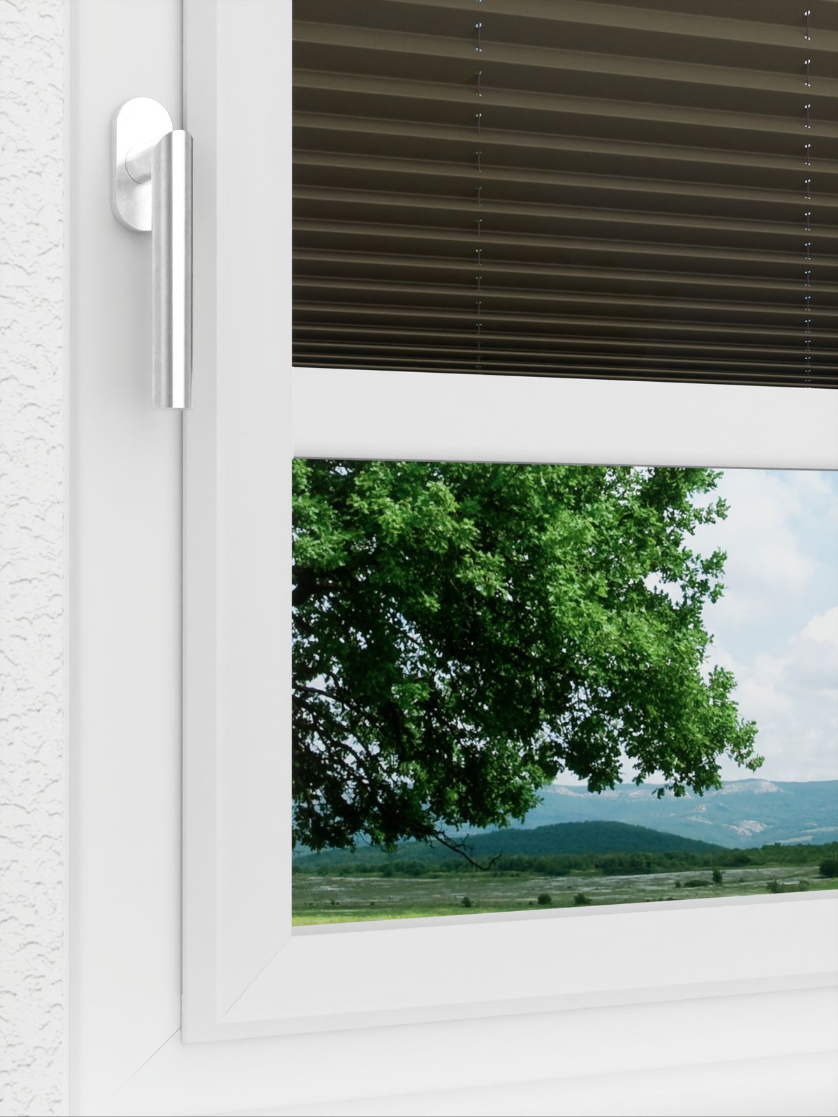 Detailansicht LYSEL HOME Plissee 236A Oliv Krepp