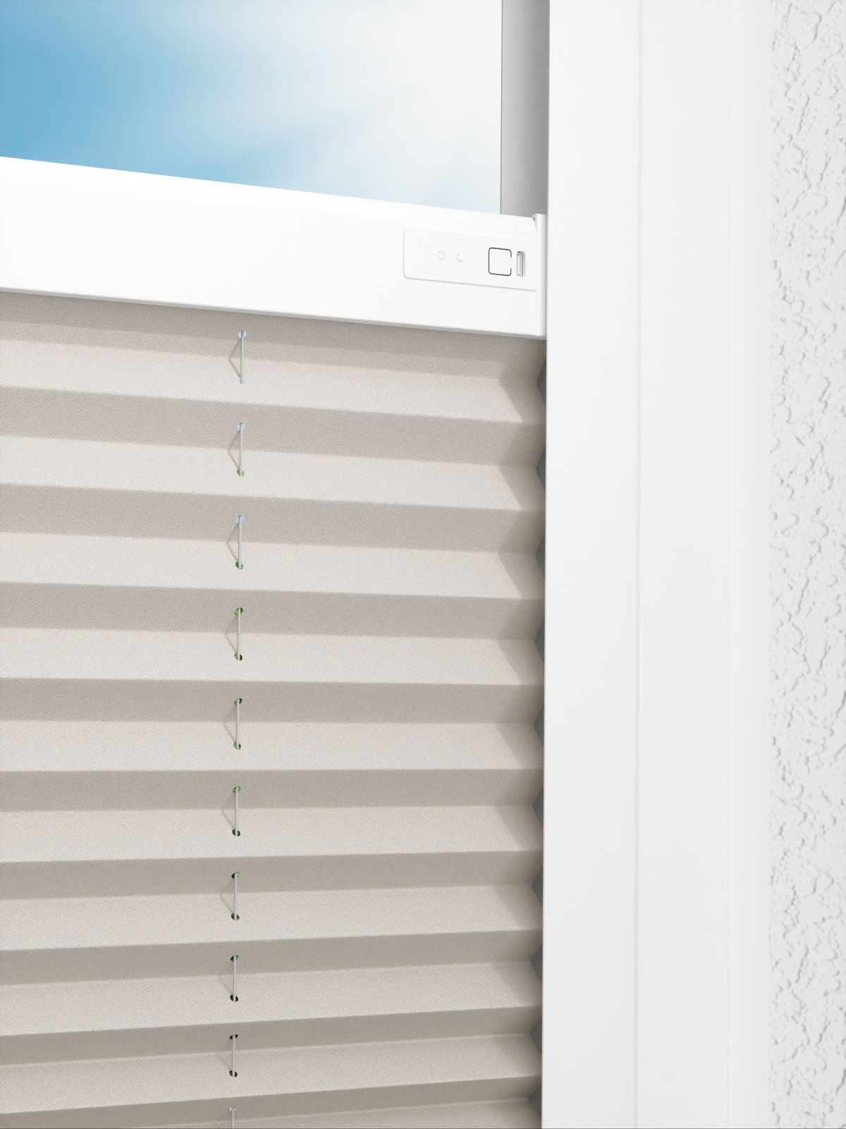 Detailansicht LYSEL HOME Plissee 128A Oliv Krepp