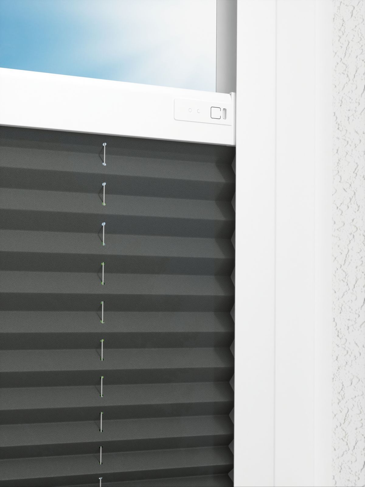 Detailansicht LYSEL HOME Plissee 137A Oliv Krepp