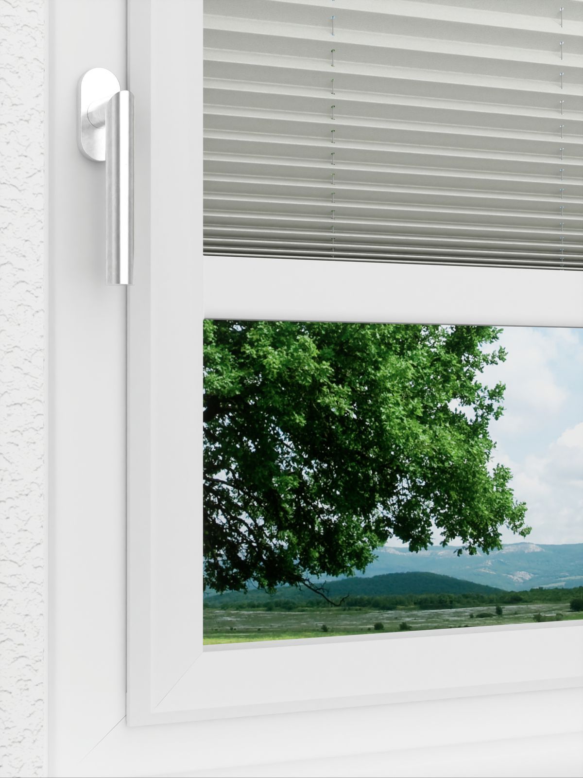 Detailansicht LYSEL HOME Plissee 201A Oliv Krepp BO