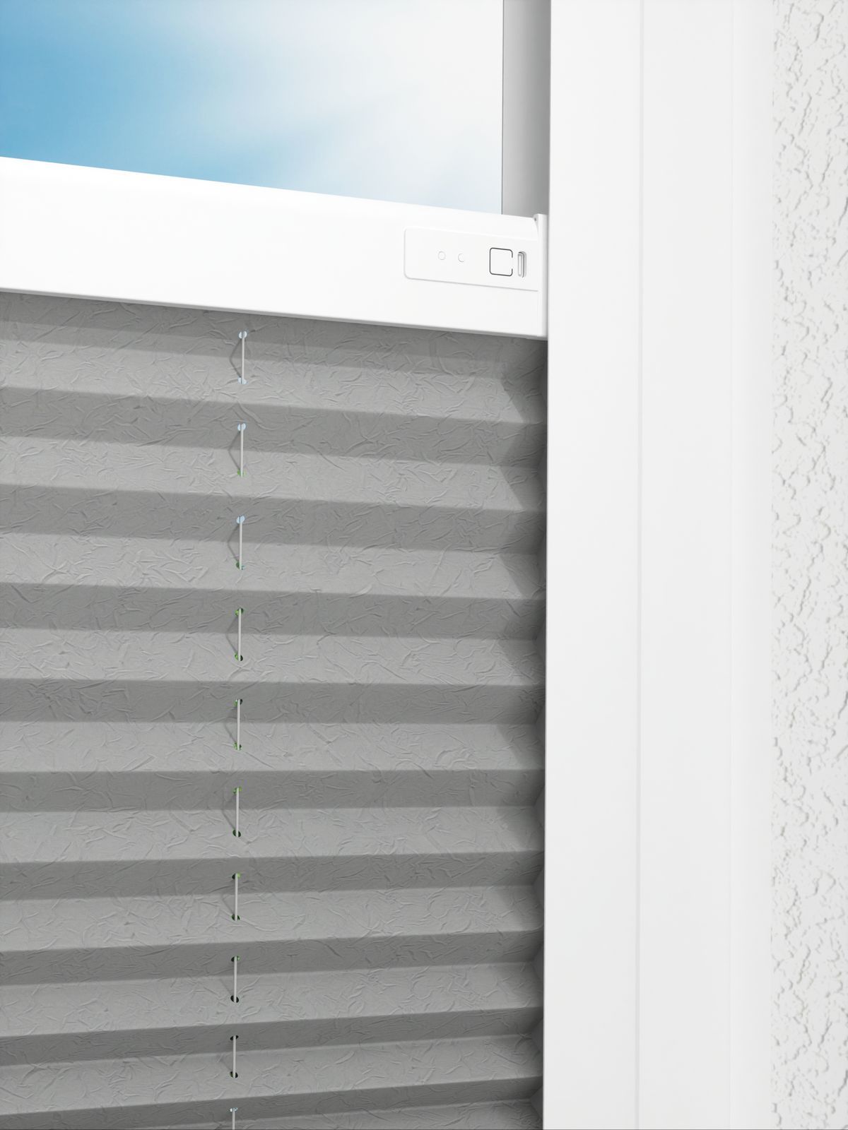 Detailansicht LYSEL HOME Plissee 136A Jarl Crush Pearl