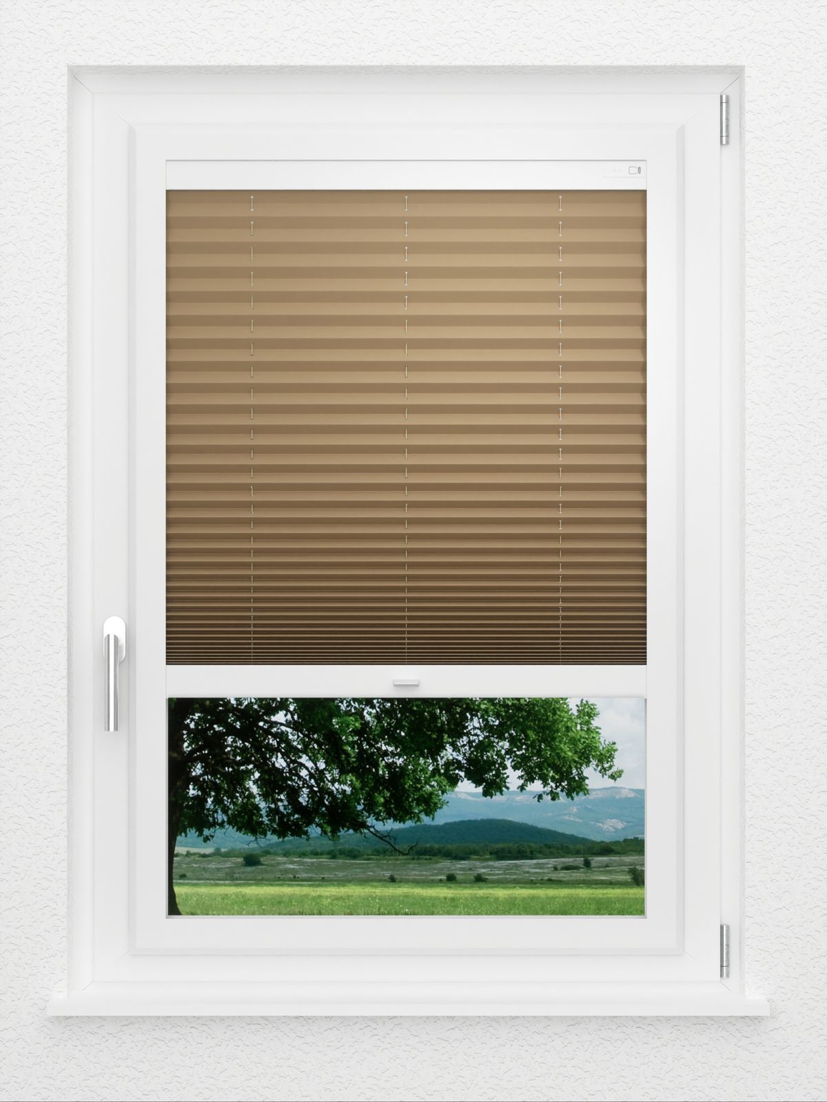 Detailansicht LYSEL HOME Plissee 235A Oliv Krepp