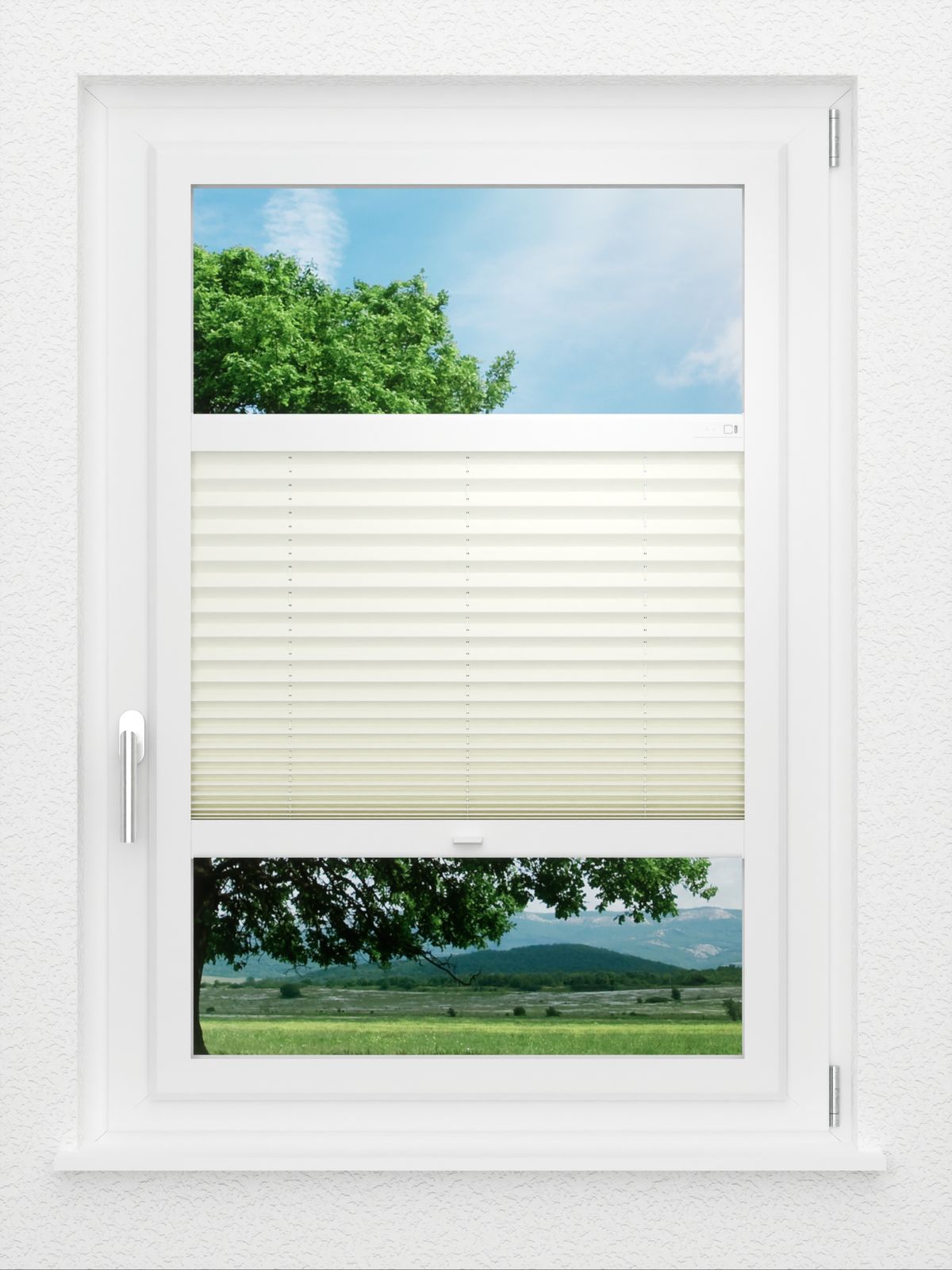 Detailansicht LYSEL HOME Plissee 140A Oliv Krepp Pearl