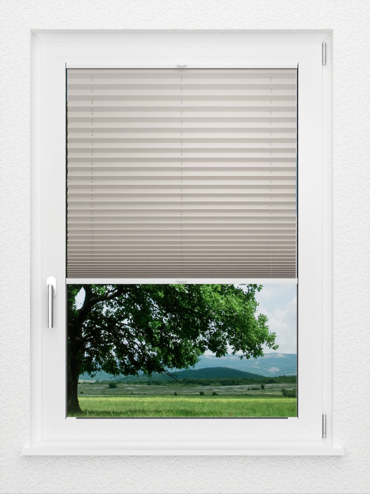 Detailansicht LYSEL HOME Plissee 128B Oliv Krepp