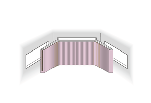 Horizontal gebogene Anlage mit 2 Biegungen